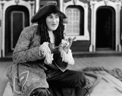 Ernest Torrence, on-set of the Silent Film, "Peter Pan", 1924