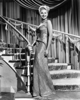Adele Jergens, on-set of the Film, "She Wouldn't Say Yes", 1945