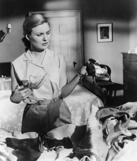 Joanne Woodward, on-set of the Film, "The Three Faces of Eve", 20th Century Fox, 1957