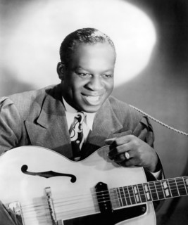 Jimmy Liggins, American R&B Guitarist and Bandleader, Portrait with Guitar, circa 1940's
