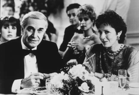 Claire Bloom, Martin Landau, on-set of the Film, "Crimes and Misdemeanors", 1989