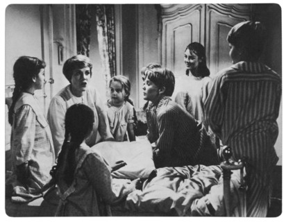 Julie Andrews and Children, on-set of the Film, "The Sound of Music", 1965