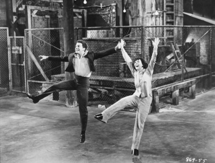 Richard Beymer, Natalie Wood, on-set of the Film, "West Side Story", 1961