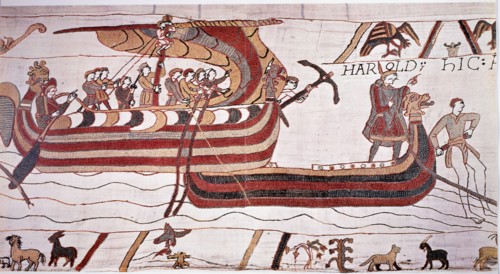William the Conqueror Sails against England, 1066, The Bayeux Tapestry