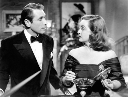 Gary Merrill, Bette Davis, on-set of the Film, "All About Eve", 20th Century Fox, 1950