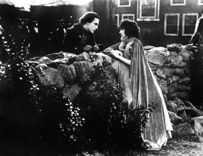 Neil Hamilton, Carol Dempster, on-set of the Silent Film, "America", 1924