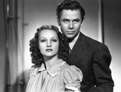 Rochelle Hudson, Glenn Ford, on-set of the Film, "Babies for Sale", 1940