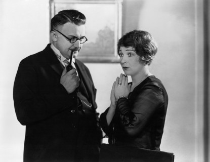 Jean Hersholt, Belle Bennett, on-set of the Film, "The Battle of the Sexes", 1928