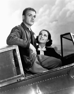 James Cagney, June Travis, on-set of the Film, "Ceiling Zero", 1936