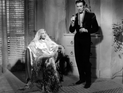 Marlene Dietrich, Cesar Romero, on-set of the Film, "The Devil is a Woman", 1935