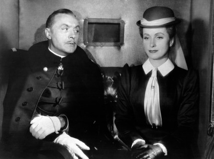 Charles Boyer, Danielle Darrieux, on-set of the Film, "The Earrings of Madame De", 1953