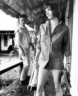 John Wayne, Elsa Martinelli, on-set of the Film, "Hatari!", 1962