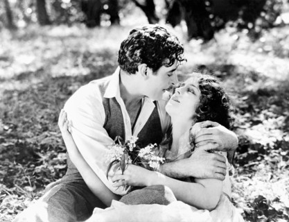 John Gilbert, Norma Shearer, on-set of the Silent Film, "He who Gets Slapped", 1924