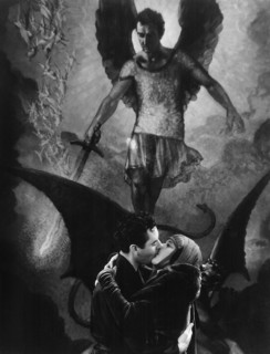 John Gilbert, Alma Rubens, on-set of the Silent Film, "The Masks of the Devil", 1928