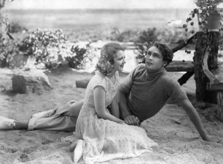 Janet Gaynor, Charles Farrell, on-set of the Film, "Merely Mary Ann", 20th Century Fox, 1931