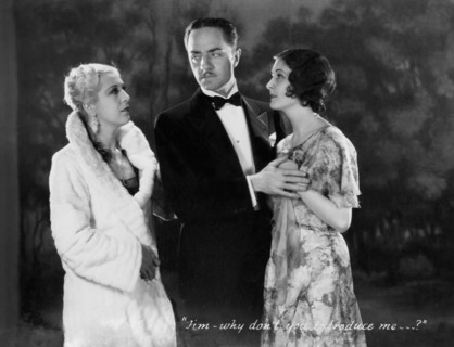 Natalie Moorhead, William Powell, Marion Shilling, on-set of the Film, "Shadow of the Law", 1930