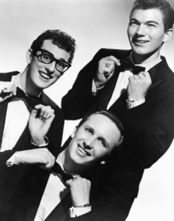 Buddy Holly & The Crickets, Buddy Holly, Jerry Allison, Joe Maudlin (bottom), circa mid 1950's