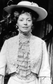Angharad Rees, on-set of the British TV Series, "The Duchess of Duke Street", Season 1, Episode 6, 'For Love or Money', 1976