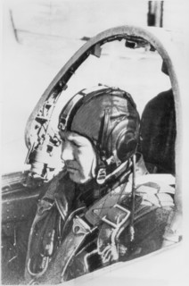 Soviet Cosmonaut, Alexei Leonov, Sitting in Fighter Plane Cockpit During Final Training Session, March, 1965