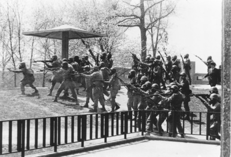 National Guard Opening Fire on Kent State University Demonstrators, Ohio, USA, 1970