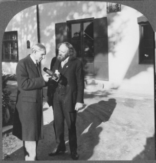 "Mr. Lewis tells me you Haven't Seen This. Let me put it in the Glass for You", Henry Ford and Anton Lang, Oberammergau, Germany, Single Image of Stereo Card, 1930
