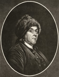Benjamin Franklin, Portrait, Engraving by George E. Perine after Drawing by C.N. Cochin, 1777