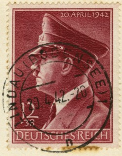Adolf Hitler Portrait on German Stamp, 1942