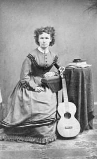 Seated Woman with Guitar, Cabinet Card, circa 1911