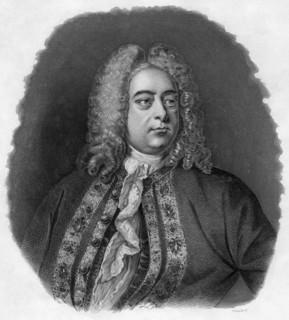 George Frideric Handel (1685-1759), Baroque Composer, Portrait, Engraving, 1856