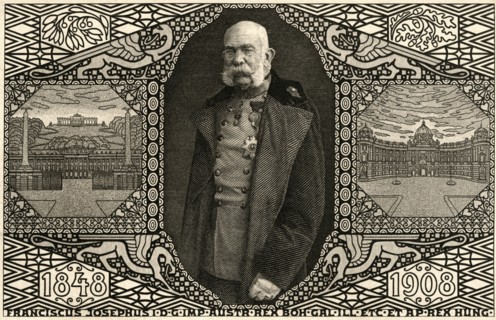 Franz Joseph I (1830 –1916), Apostolic King of Hungary from 1848 to 1916, 60th Anniversary of Coronation, Postcard