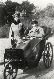 King George V with Queen Mary While Recovering from Illness at Craigweil House, Aldwick, Sussex, England, Postcard, 1929