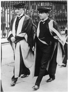 Prime Minister Stanley Baldwin with Viscount Grey after Receiving Honorary Degrees from Cambridge University, England, United Kingdom, June 1923