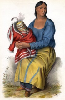 Chippeway Widow, Lithograph by J.T. Bowen, Philadelphia, Pennsylvania, USA, circa 1838