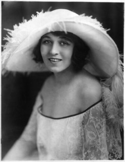 Woman in Large Hat with White feathers, Close-Up Portrait, circa 1922