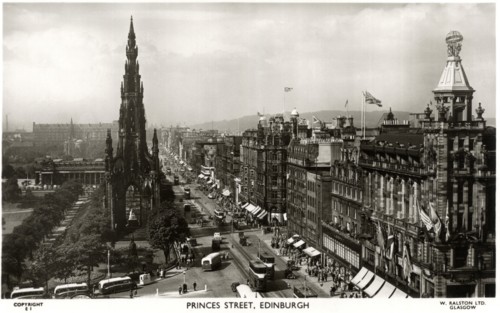 Princes Street, Edinburgh, Scotland, United Kingdom, Postcard circa 1950