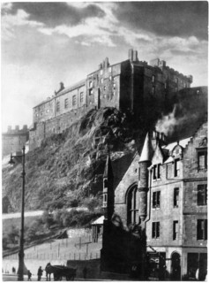 Old Grassmarket below Edinburgh Castle, Edinburgh, Scotland, United Kingdom, circa early 1900's
