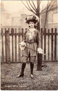 Woman Standing with Riding Crop, England, Postcard, circa early 1900's