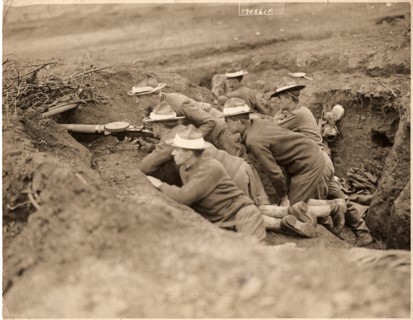 U.S. Troops in Trench, WWI, circa 1918