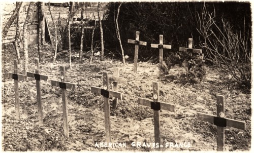 American Military Graves, WWI, France, Postcard, circa 1918