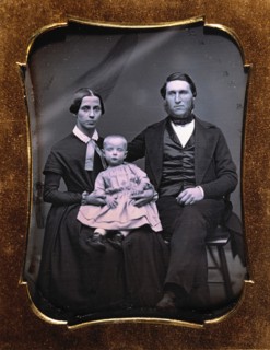 Family Portrait, Parents with one Child, Daguerreotype, circa 1850's