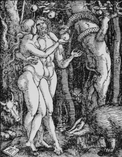 Adam and Eve, "The Fall of Man", Engraving by Albrecht Durer, 1510