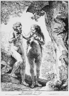 Adam and Eve, Engraving by Rembrandt, 1633