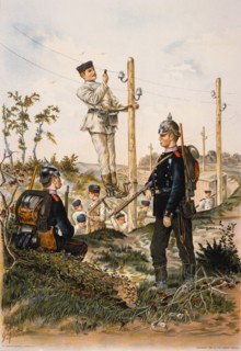 German 1st and 2nd Railway Troops Regiments, Chromolithograph, 1899