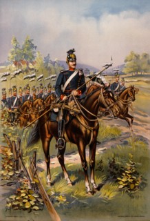 1st Uhlans Regiment, Emperor Alexander III of Russia (West Prussian), Chromolithograph, 1899