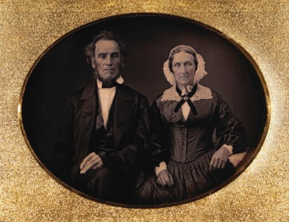 Elderly Couple in Formal Attire, Portrait, Daguerreotype, circa 1850's