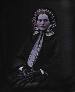 Woman in Bonnet and Coat, Seated Portrait, Daguerreotype, circa 1850's