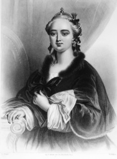 Catherine II (1729-1796), or Catherine the Great, Czarina of Russia, 1762-1796, Portrait, Engraving,  1857