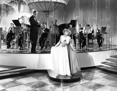 Joyce Compton with Big Band, on-set of the Film, "The Awful Truth", 1937