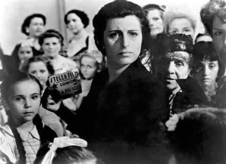 Tina Apicella, Anna Magnani, Amongst Group of Other Women and Children, on-set of the Film, "Bellissima", 1951