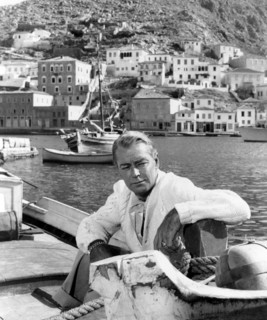 Alan Ladd, on-set of the Film, "Boy on a Dolphin", 20th Century Fox Film Corp., 1957